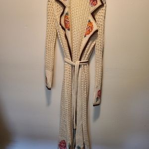 Vintage style floor length woven sweater